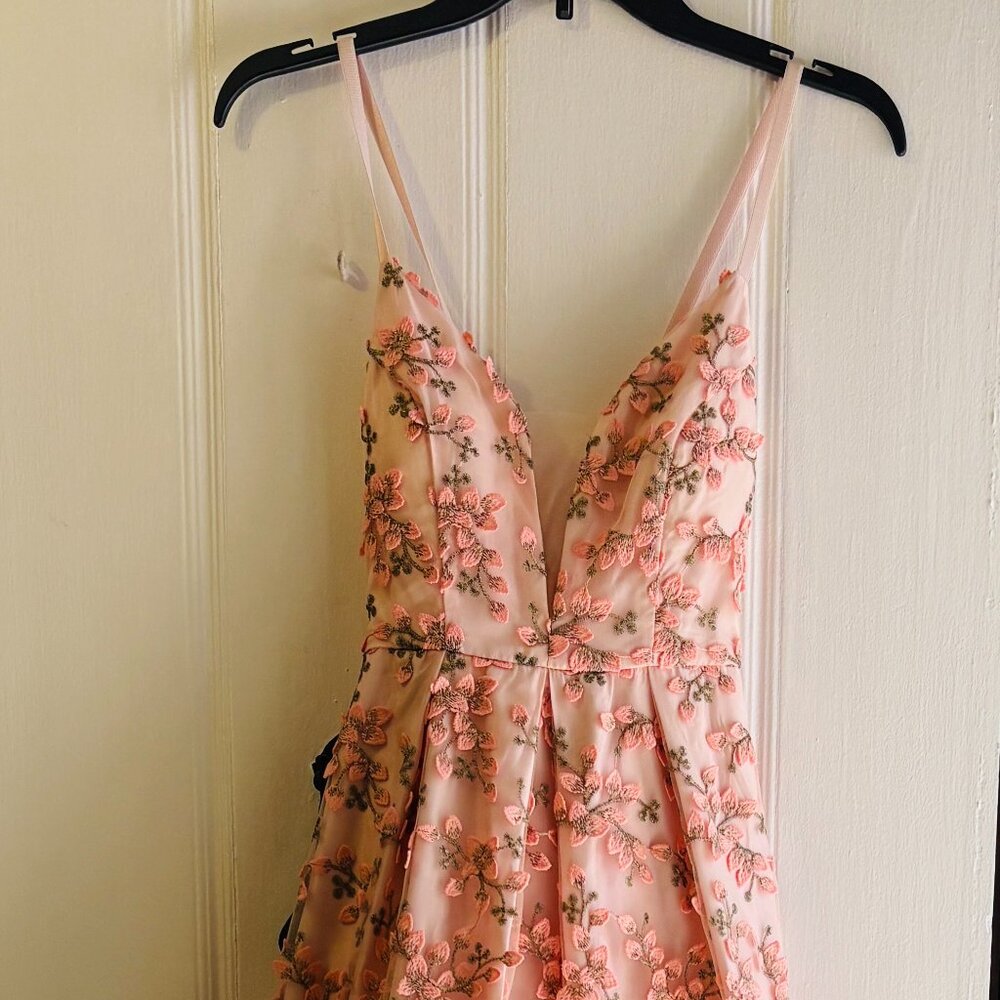 Brand new light pink with floral applique gown